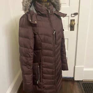 Eddie Bauer Women's Sun Valley Down Parka Coat Jacket DARK PLUM Size Medium